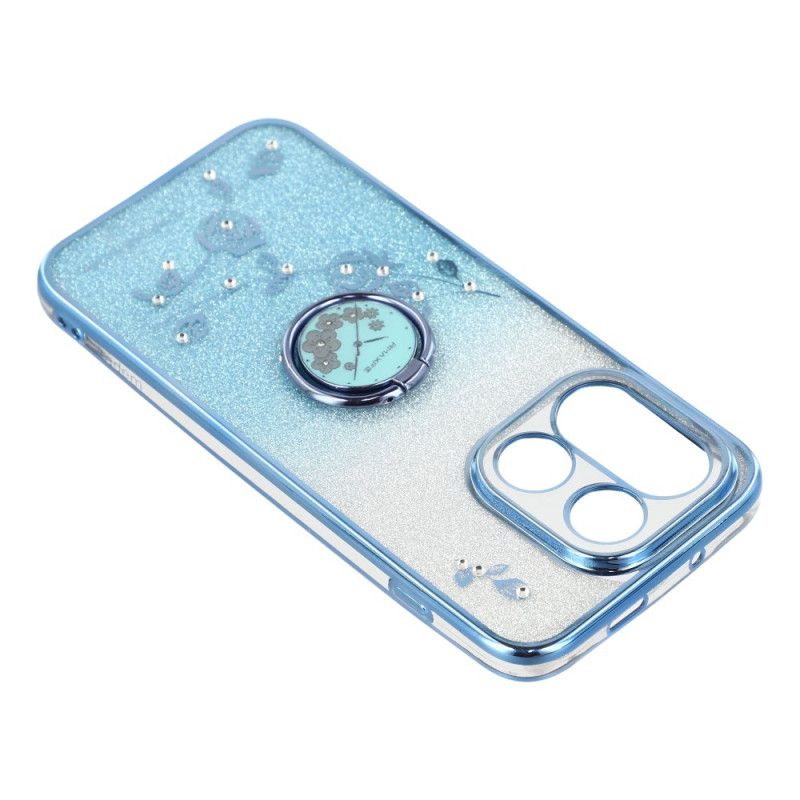 Case Hoesje Oneplus 15 Telefoonhoesje Ringhouder En Glitterbloemenpatroon