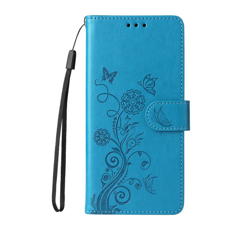 Flip Case Leren Oneplus 15 Bloemen En Vlinders