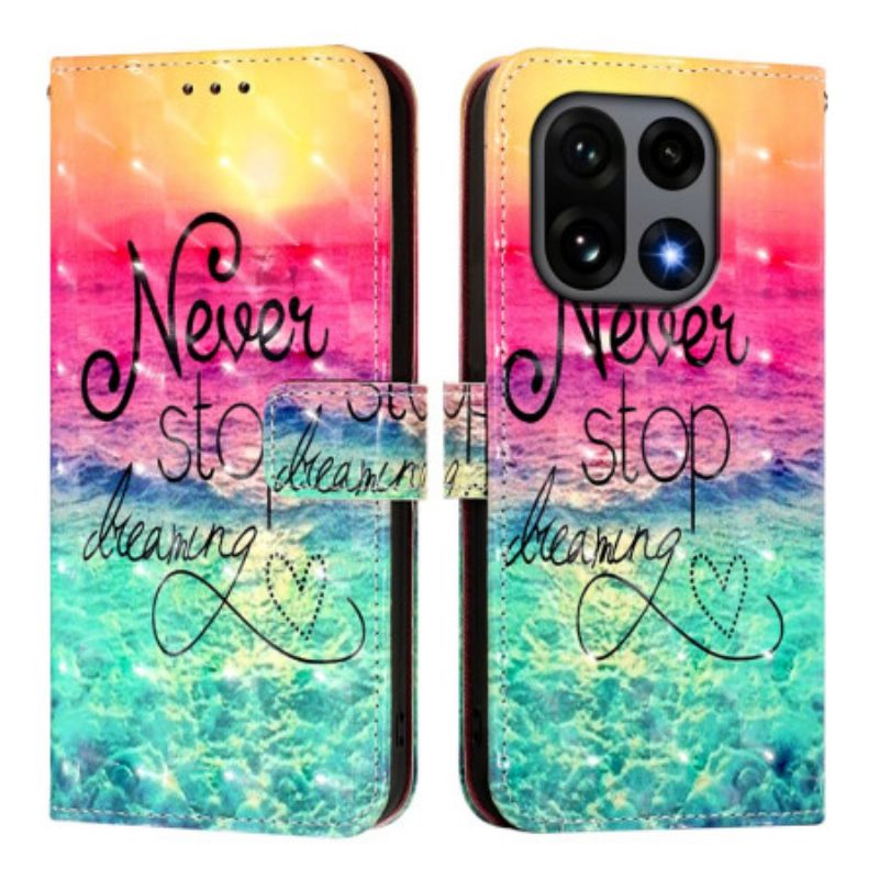 Flip Case Leren Oneplus 15 Never Stop Dreaming