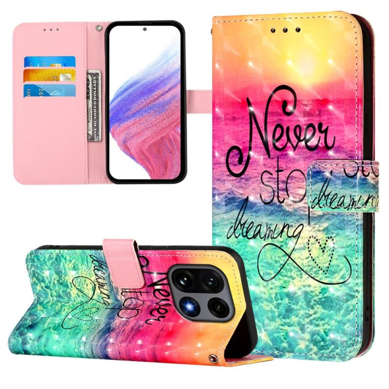 Flip Case Leren Oneplus 15 Never Stop Dreaming
