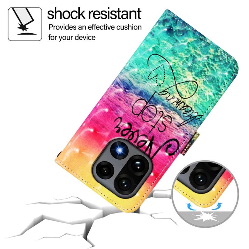 Flip Case Leren Oneplus 15 Never Stop Dreaming