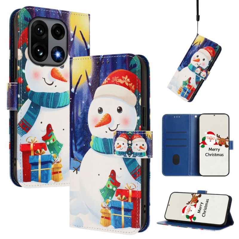 Leren Hoesje Oneplus 15 Kerstpatroon Bescherming Hoesje