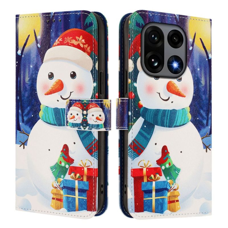 Leren Hoesje Oneplus 15 Kerstpatroon Bescherming Hoesje