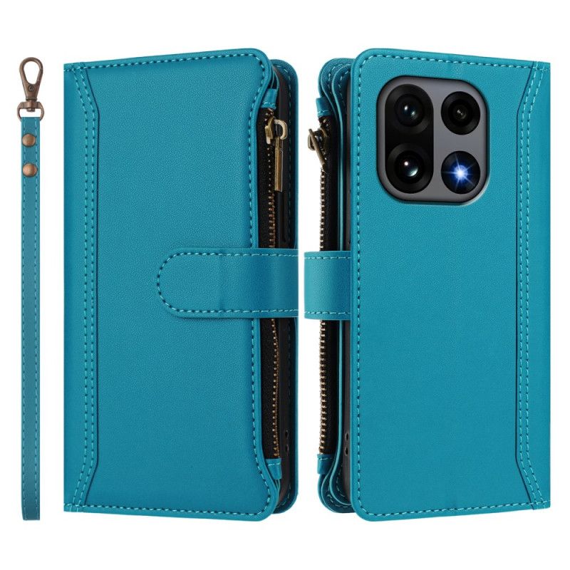 Leren Hoesje Oneplus 15 Portemonnee Met 9 Kaartsleuven En Riempje Bescherming Hoesje