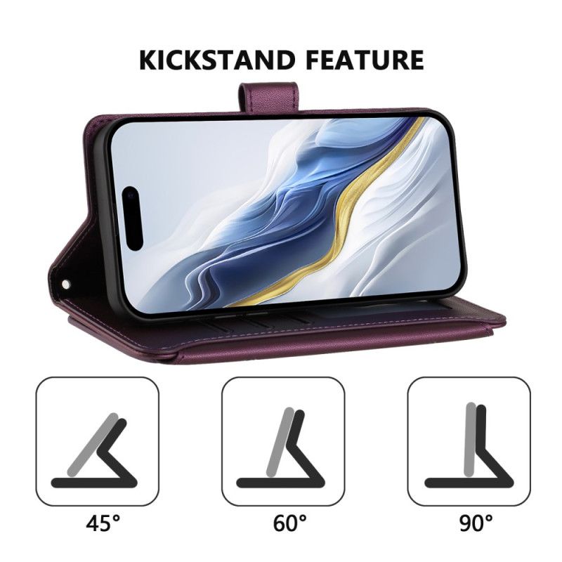 Leren Hoesje Oneplus 15 Portemonnee Met Bloemenprint En Riempje Bescherming Hoesje