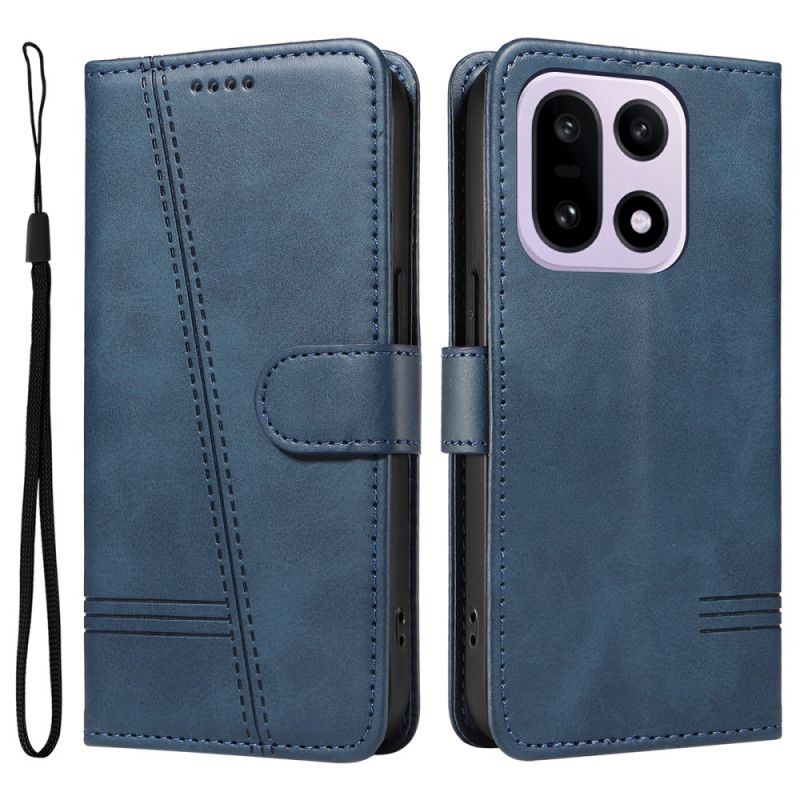 Leren Hoesje Voor Oneplus 15 T-design Lijnen