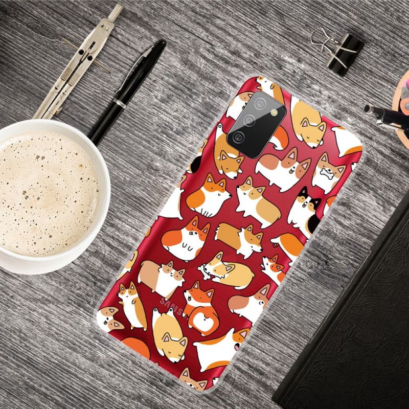 Case Hoesje Samsung Galaxy A02s Telefoonhoesje Transparant Meerdere Honden