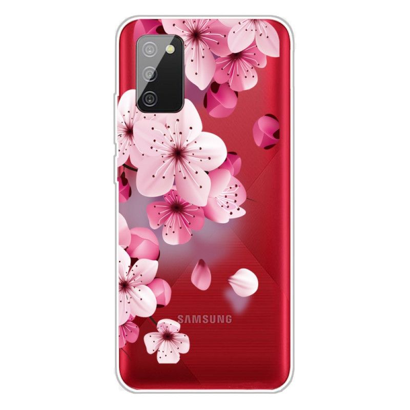 Cover Hoesje Samsung Galaxy A02s Telefoonhoesje Kleine Roze Bloemen
