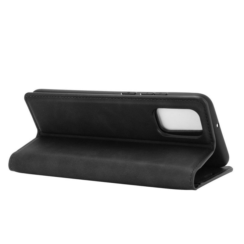 Folio-hoesje Samsung Galaxy A02s Grijs Zwart Zacht Leereffect