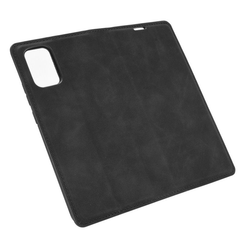 Folio-hoesje Samsung Galaxy A02s Grijs Zwart Zacht Leereffect
