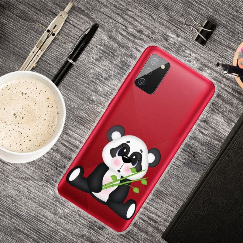Hoesje Samsung Galaxy A02s Transparante Droevige Panda