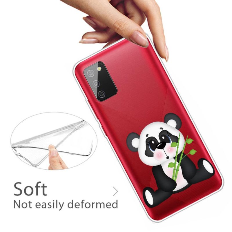 Hoesje Samsung Galaxy A02s Transparante Droevige Panda