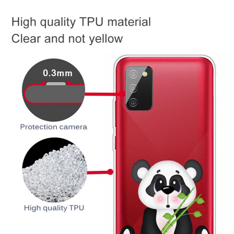 Hoesje Samsung Galaxy A02s Transparante Droevige Panda