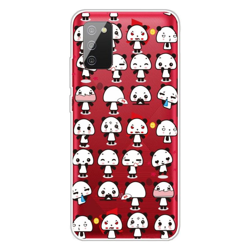 Hoesje Samsung Galaxy A02s Transparante Grappige Panda'S