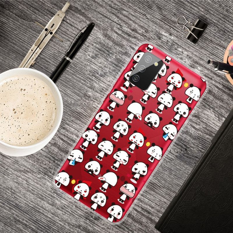Hoesje Samsung Galaxy A02s Transparante Grappige Panda'S