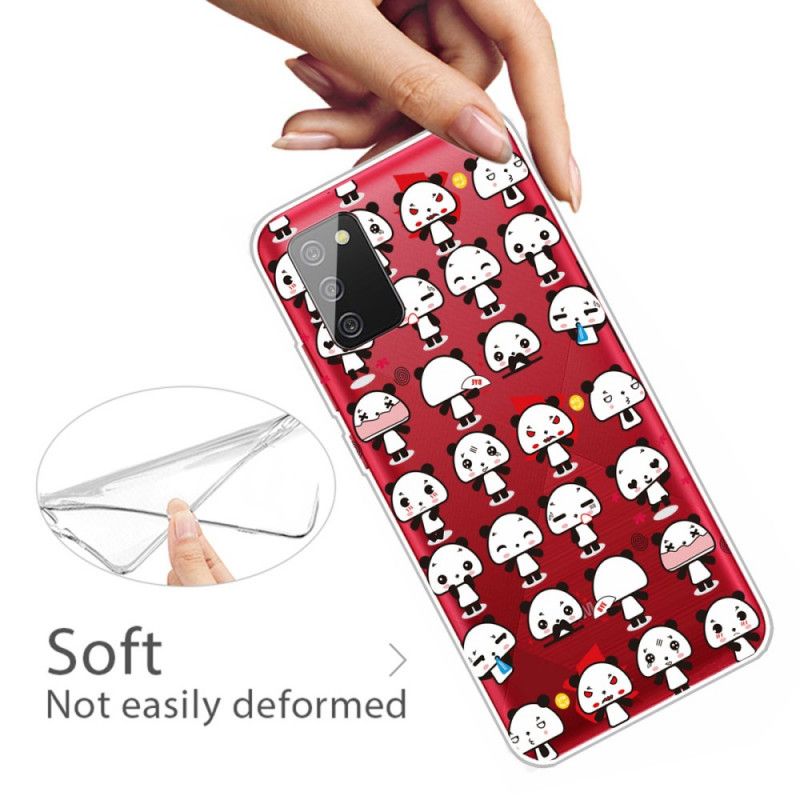 Hoesje Samsung Galaxy A02s Transparante Grappige Panda'S