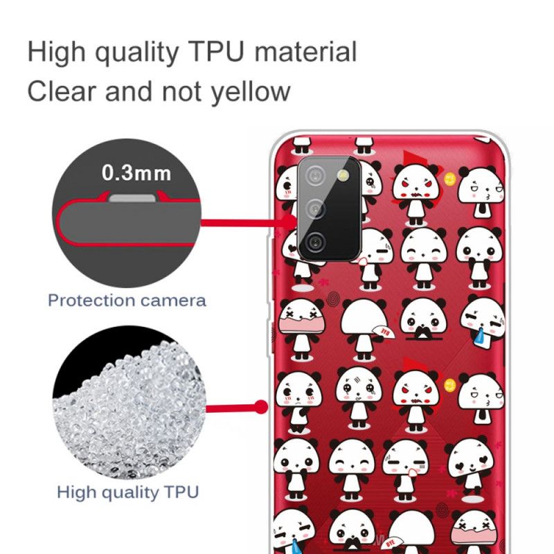 Hoesje Samsung Galaxy A02s Transparante Grappige Panda'S