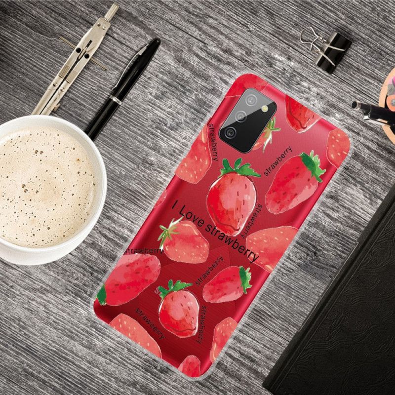 Hoesje voor Samsung Galaxy A02s Aardbeien / Ik Hou Van Aardbei