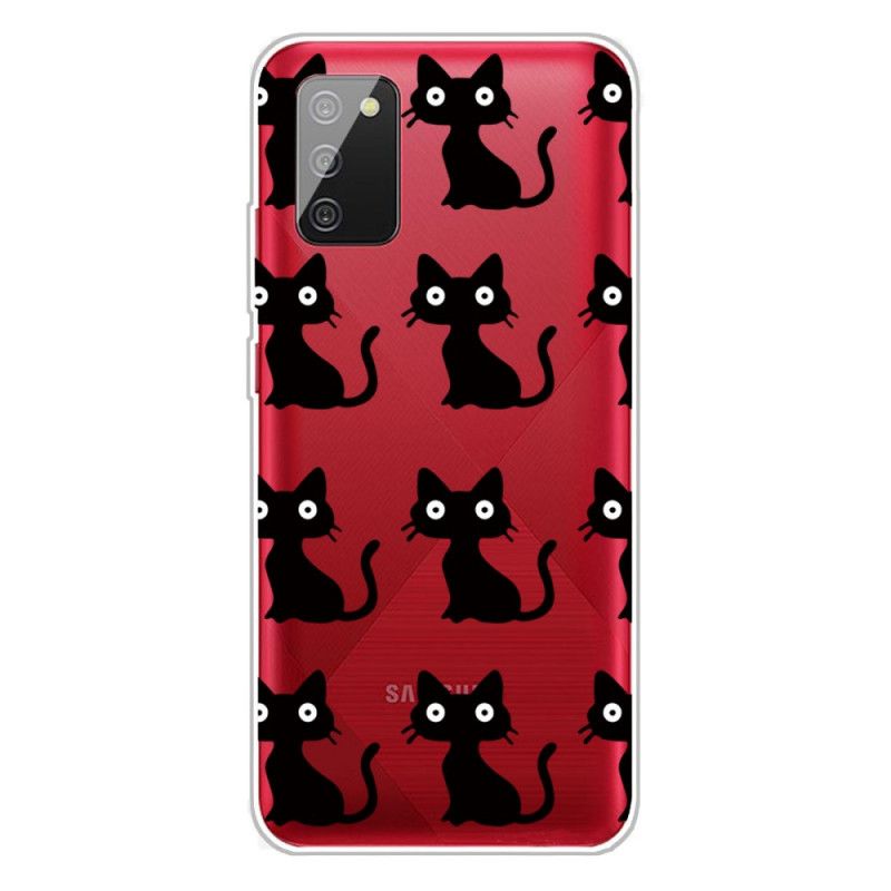 Hoesje voor Samsung Galaxy A02s Meerdere Zwarte Katten