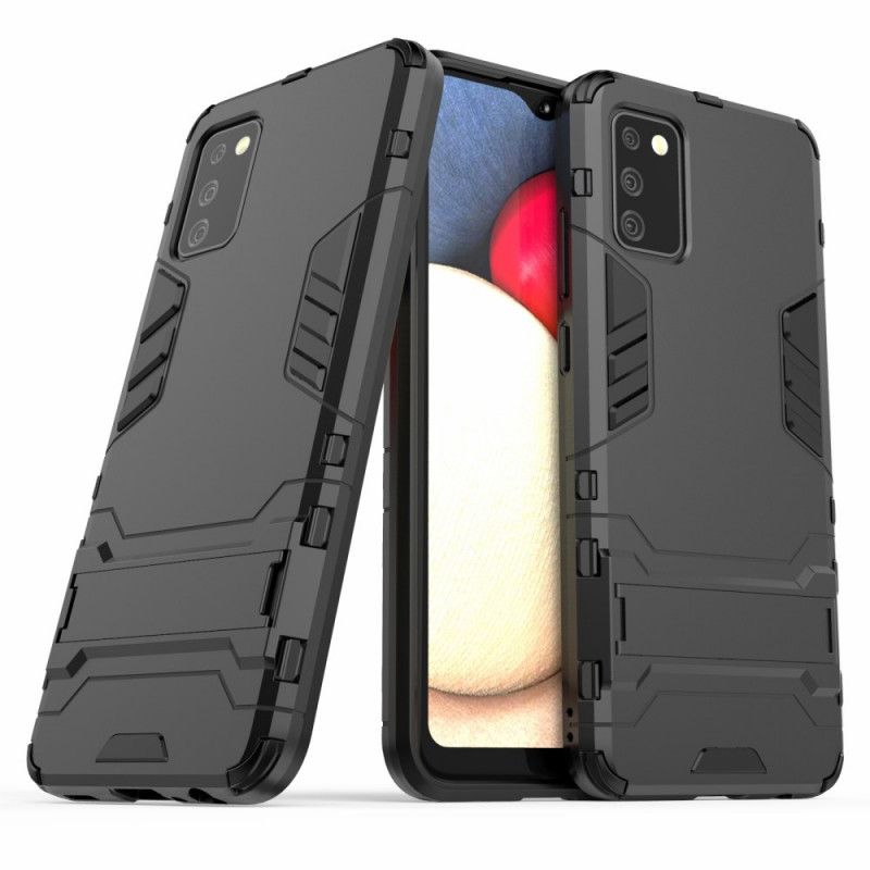 Hoesje voor Samsung Galaxy A02s Rood Zwart Sterke Tong