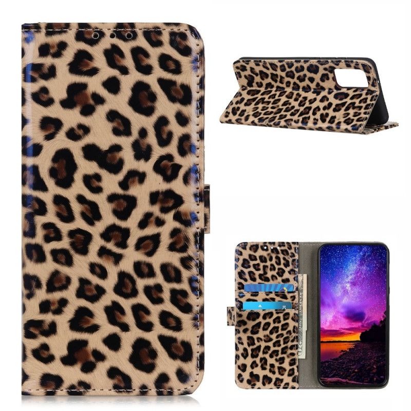 Leren Hoesje Samsung Galaxy A02s Telefoonhoesje Eenvoudige Luipaard