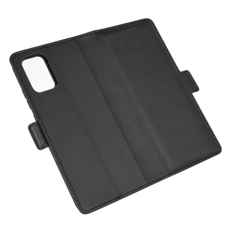 Leren Hoesje voor Samsung Galaxy A02s Rood Zwart Dubbele Klep