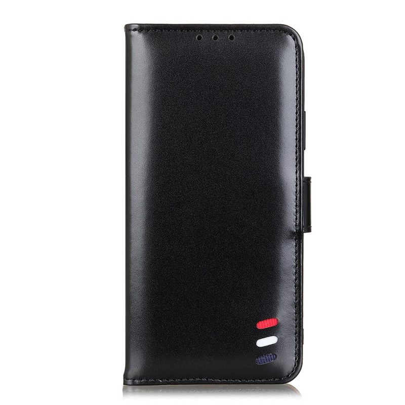 Bescherming Hoesje Sony Xperia L4 Rood Zwart Driekleurig Leereffect