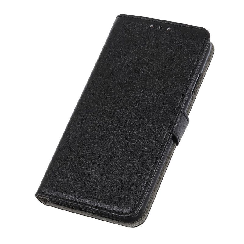 Flip Case Leren Sony Xperia L4 Lichtblauw Zwart Premium Lychee Kunstleer