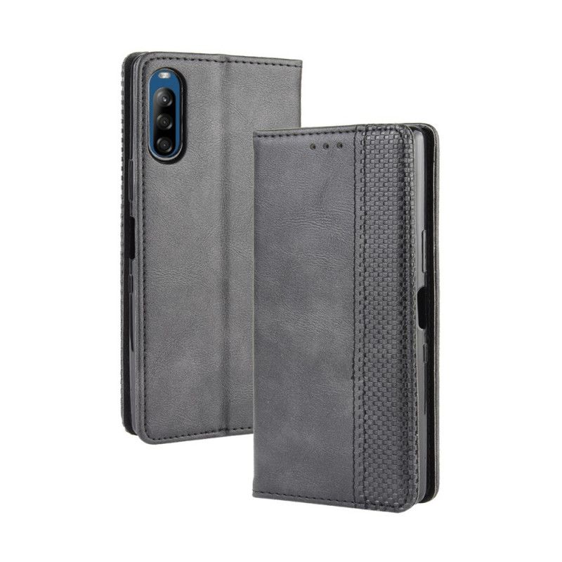 Folio-hoesje Sony Xperia L4 Rood Zwart Gestileerd Vintage Leereffect