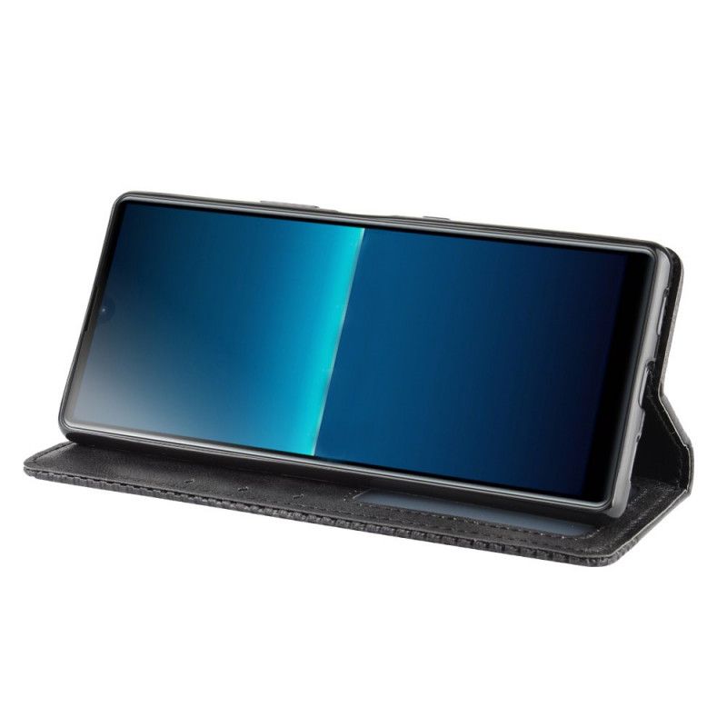 Folio-hoesje Sony Xperia L4 Rood Zwart Gestileerd Vintage Leereffect