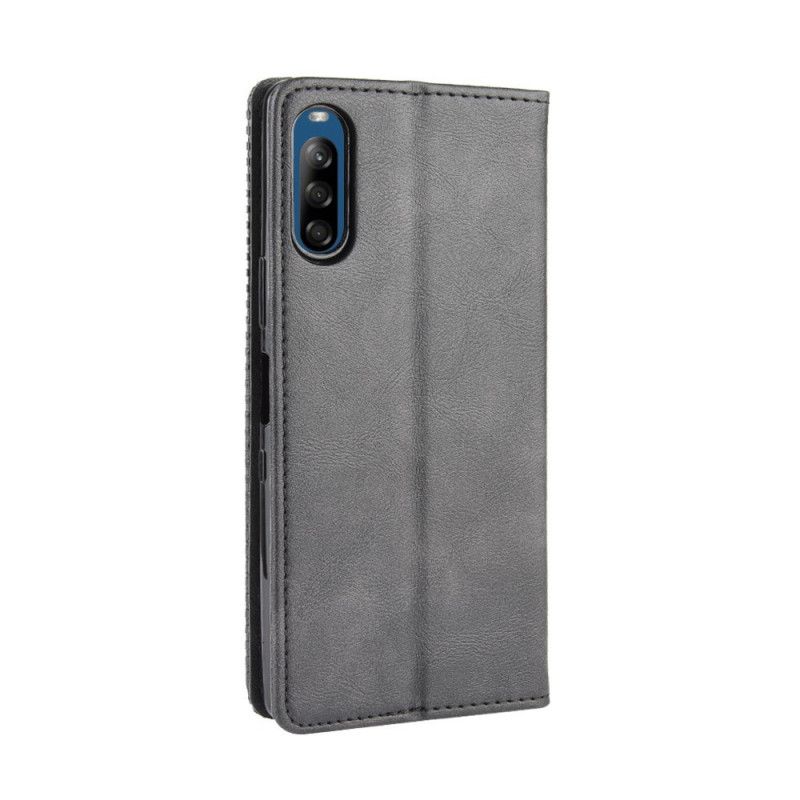 Folio-hoesje Sony Xperia L4 Rood Zwart Gestileerd Vintage Leereffect