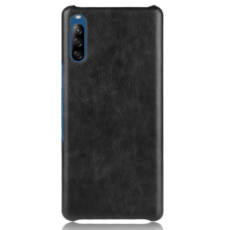 Hoesje Sony Xperia L4 Grijs Zwart Lychee Leereffect