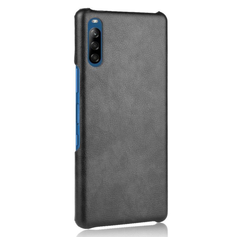 Hoesje Sony Xperia L4 Grijs Zwart Lychee Leereffect