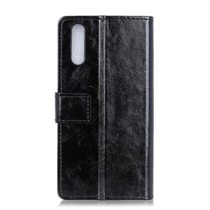 Leren Hoesje Sony Xperia L4 Paars Zwart Eenvoudig Glanzend Leereffect