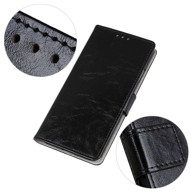 Leren Hoesje Sony Xperia L4 Paars Zwart Eenvoudig Glanzend Leereffect