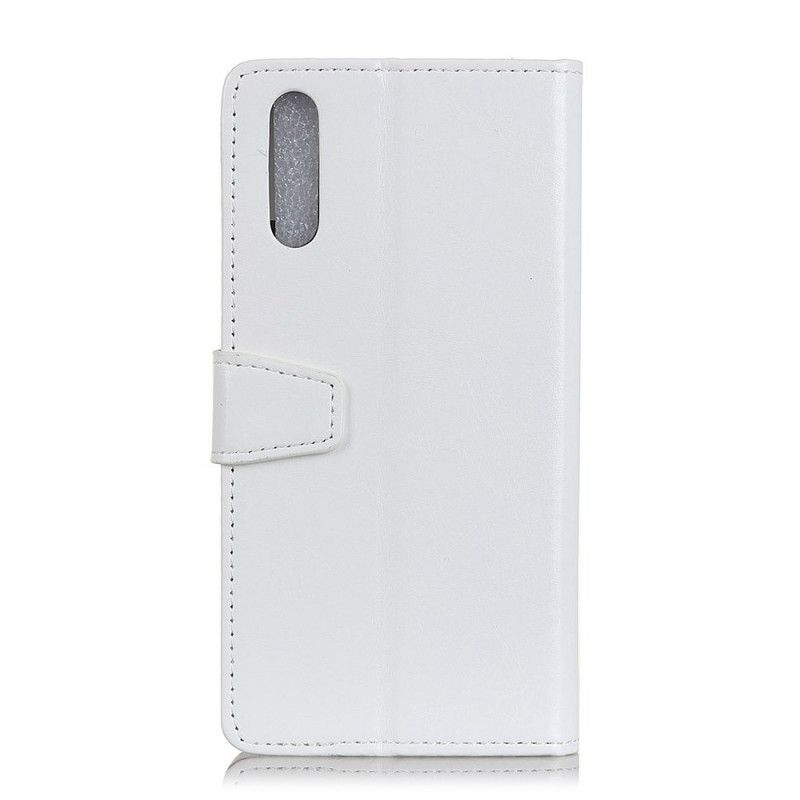 Leren Hoesje Sony Xperia L4 Wit Zwart Klassiek Leereffect
