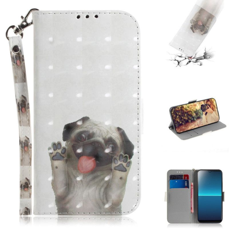 Leren Hoesje voor Sony Xperia L4 Hou Van Mijn Hond Met String