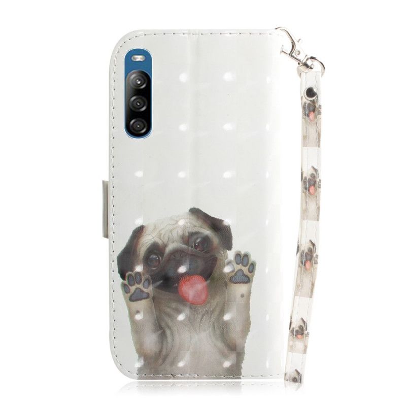 Leren Hoesje voor Sony Xperia L4 Hou Van Mijn Hond Met String