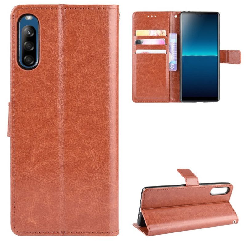 Leren Hoesje voor Sony Xperia L4 Rood Zwart Flitsend Kunstleer
