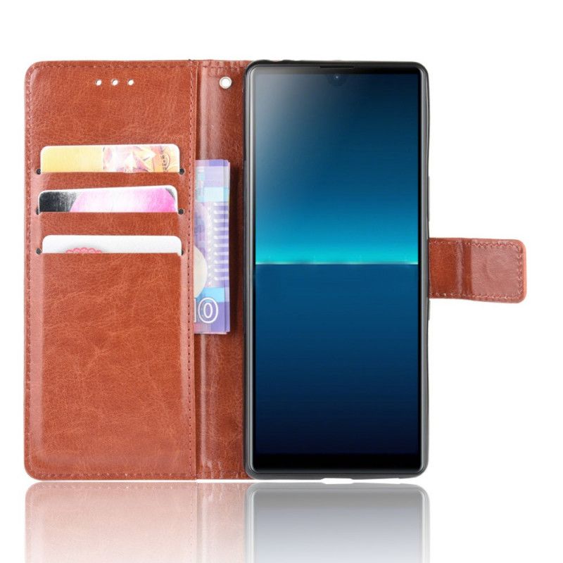 Leren Hoesje voor Sony Xperia L4 Rood Zwart Flitsend Kunstleer
