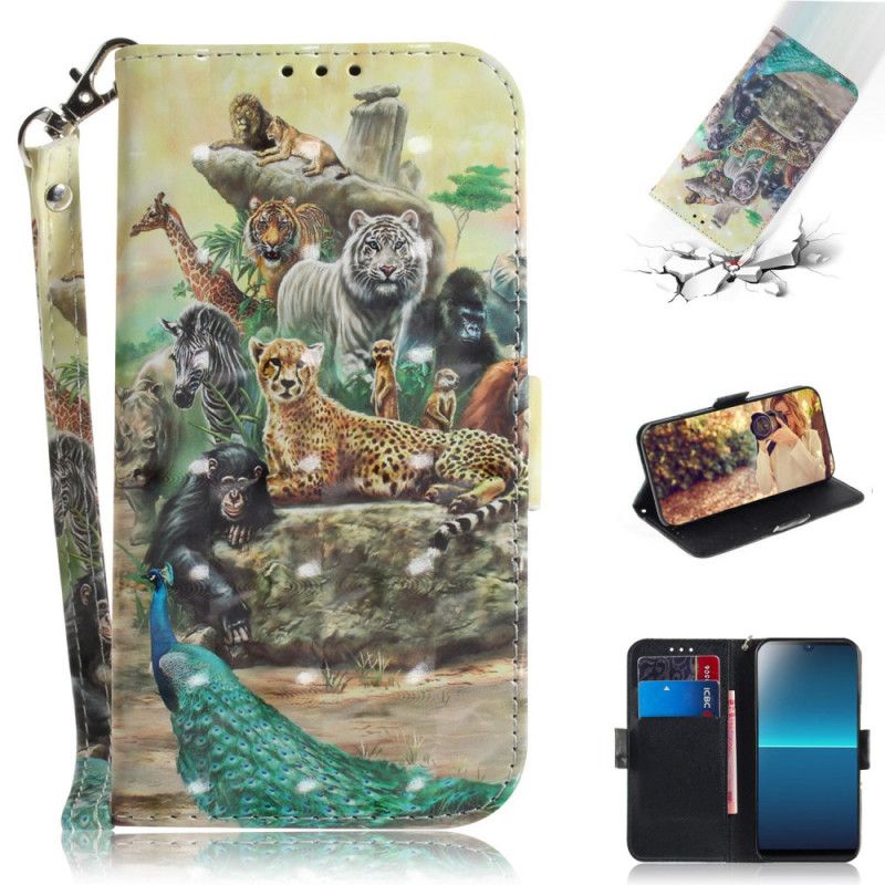 Leren Hoesje voor Sony Xperia L4 String Safari Dieren