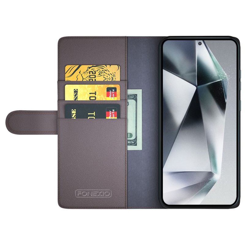 Bescherming Hoesje Samsung Galaxy S25 Ultra 5g Echt Leer