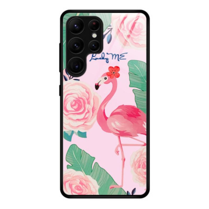 Case Hoesje Samsung Galaxy S25 Ultra 5g Telefoonhoesje Flamingo Van Gehard Glas