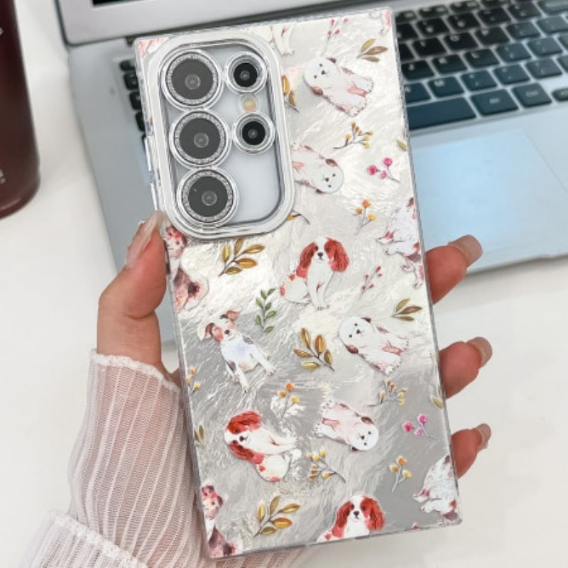 Case Hoesje Samsung Galaxy S25 Ultra 5g Telefoonhoesje Patroon Met Lensbeschermer