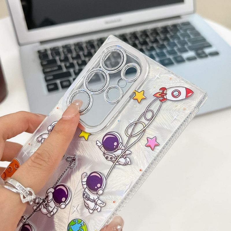 Case Hoesje Samsung Galaxy S25 Ultra 5g Telefoonhoesje Patroon Met Lensbeschermer