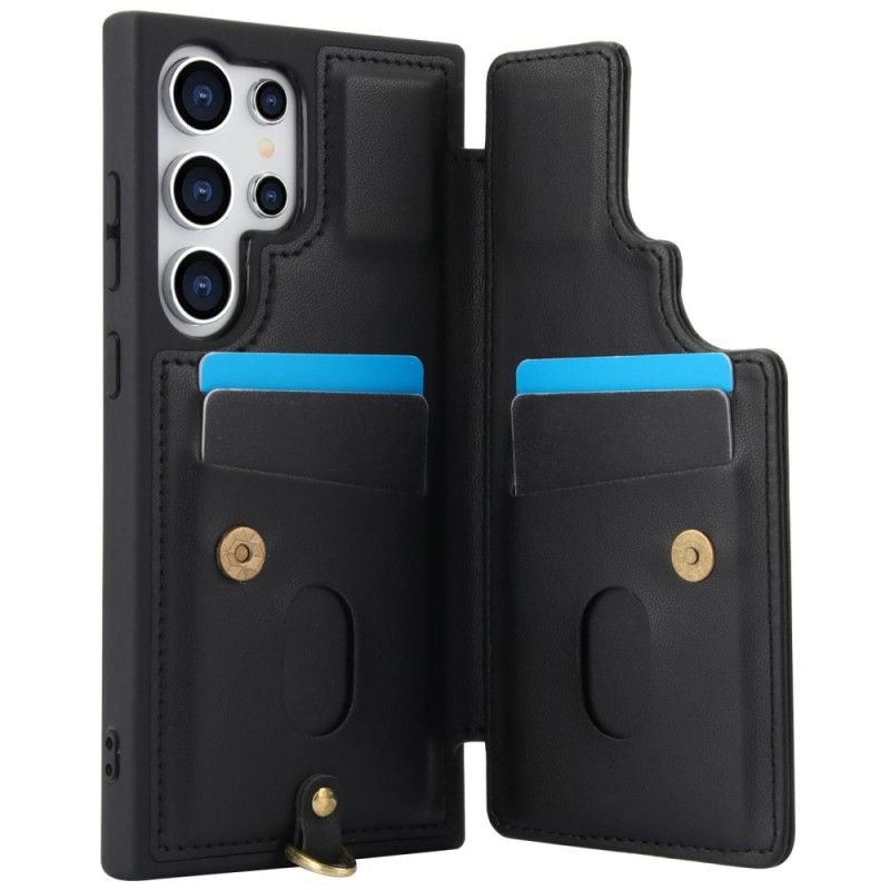 Cover Hoesje Samsung Galaxy S25 Ultra 5g Telefoonhoesje Kaarthouder Met Draagkoord En Schouderband Bandje