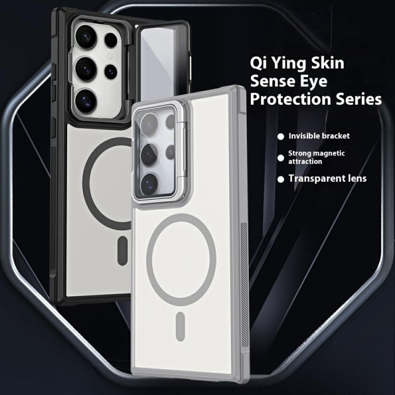 Cover Hoesje Samsung Galaxy S25 Ultra 5g Telefoonhoesje Magsafe-compatibel Mat Anti-vingerafdrukontwerp Met Standaard
