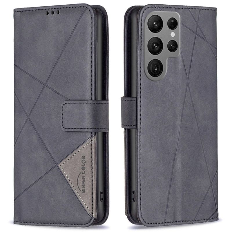 Flip Case Leren Samsung Galaxy S25 Ultra 5g Geometrisch Binfen Kleur