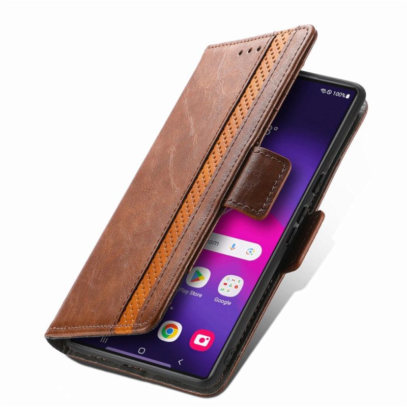 Flip Case Leren Samsung Galaxy S25 Ultra 5g Tweekleurige Rfid-blokkerende Portemonnee