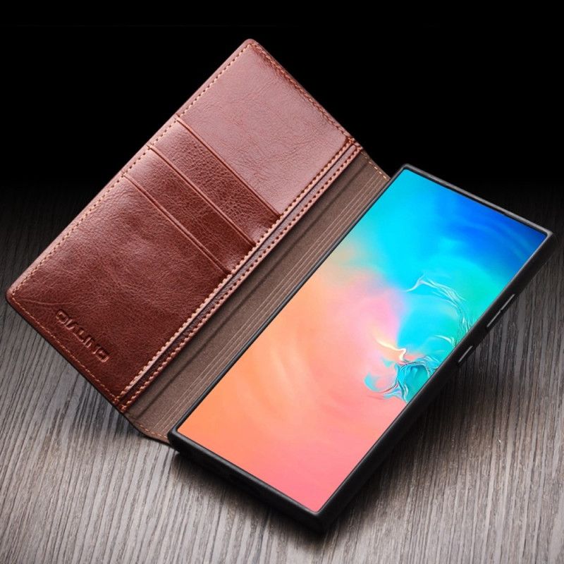 Folio-hoesje Samsung Galaxy S25 Ultra 5g Qialino Leer Bescherming Hoesje